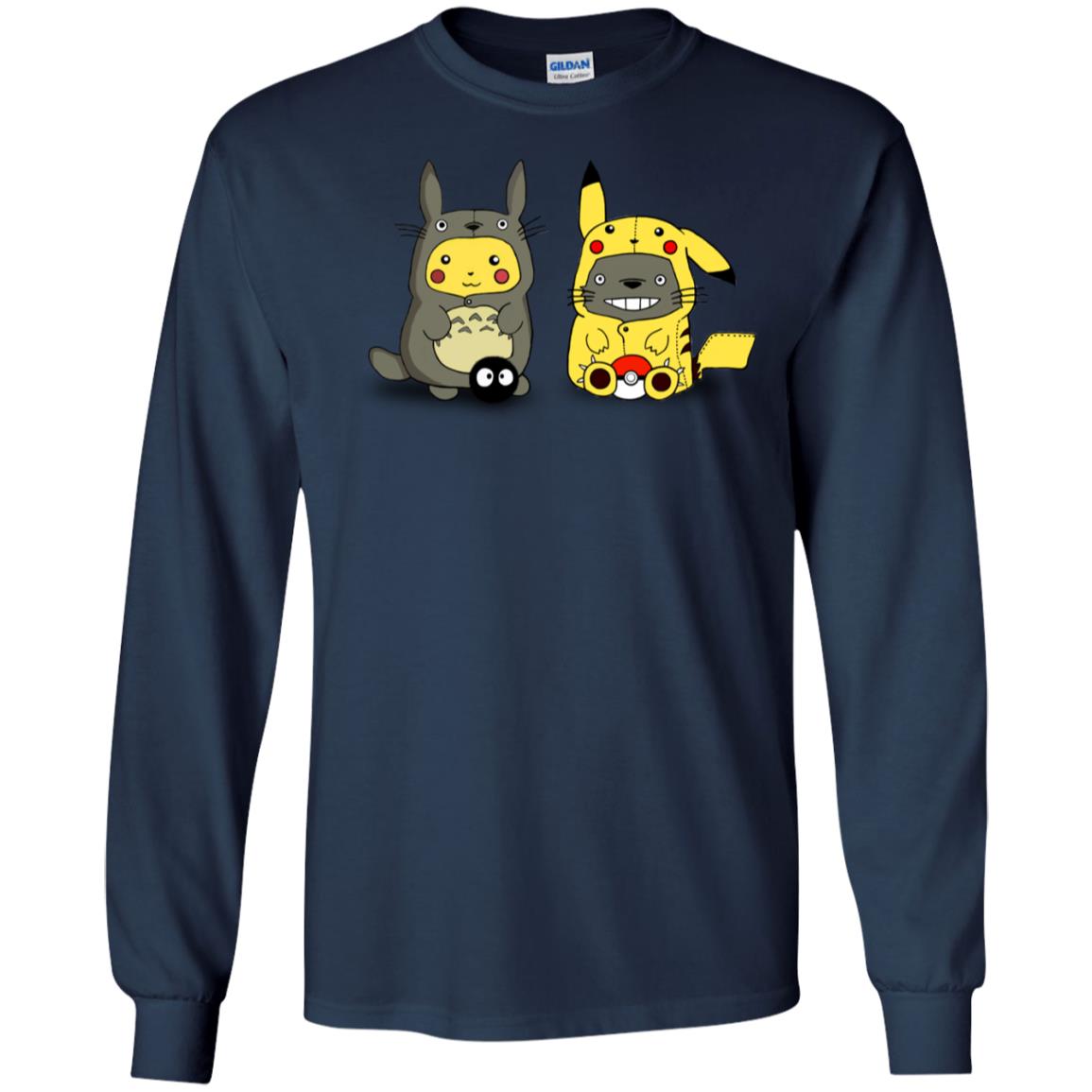 Pikachu Cosplay Totoro And Totoro Cosplay Pikachu T-shirt Navy