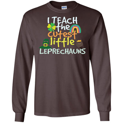 Cutest Little Leprechauns St. Patricks Day Teacher T-shirt Dark Chocolate