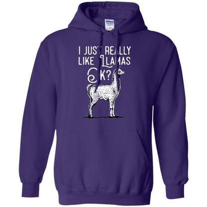 Alpaca T-shirt I Just Really Like Llamas Ok Purple