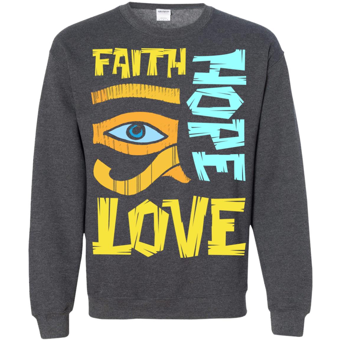 Faith Hope Love Christian T-shirt Dark Heather