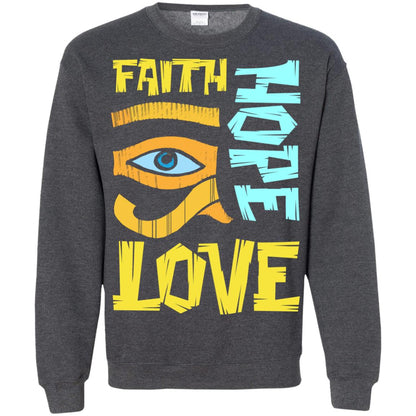 Faith Hope Love Christian T-shirt Dark Heather