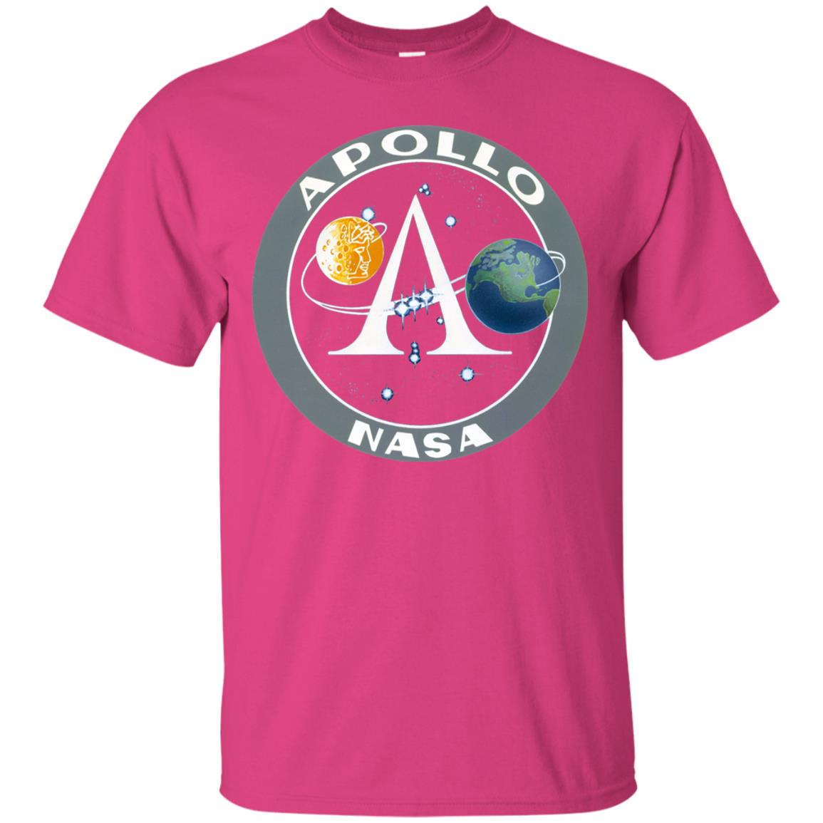 Apollo Program Moon Landing Patch Print Nasa Astronomy T-shirt Heliconia