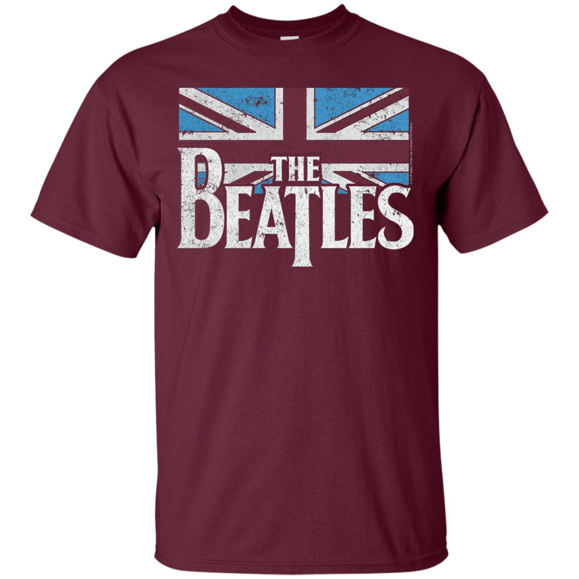 The Beatles British Flag Red Shirt Maroon