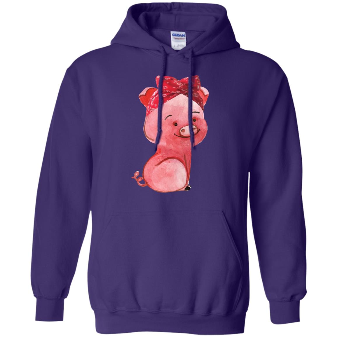 Pig Bandana Cute Pig Lovers Shirt For Girl And Women Purple