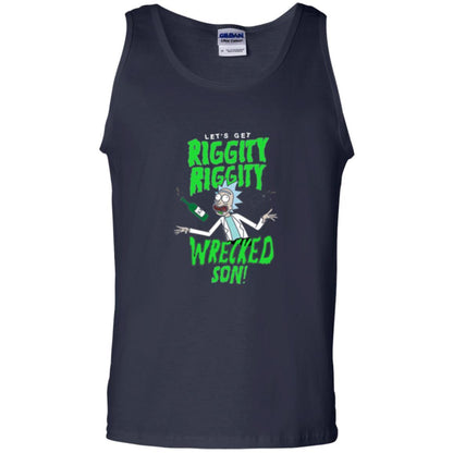 Rick Morty T-shirt Riggity Riggity Wrecked Spiral Navy