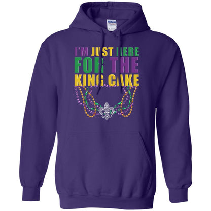 Mardi Gras Beads T-shirt I_m Just Here For The King Cake Purple