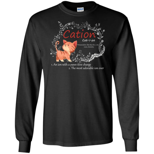 Cation An Ion With A Paws-itive Charge The Most Adorable Ion Ever Positive Thinking Day Shirt Black
