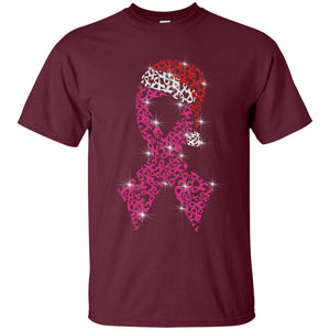 Pink Ribbon With Santa Hat Breast Cancer Awareness X-mas Gift ShirtG200 Gildan Ultra Cotton T-Shirt