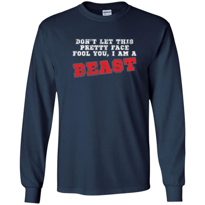 Wrestling T-shirt Don_t Let This Pretty Face Fool You Navy