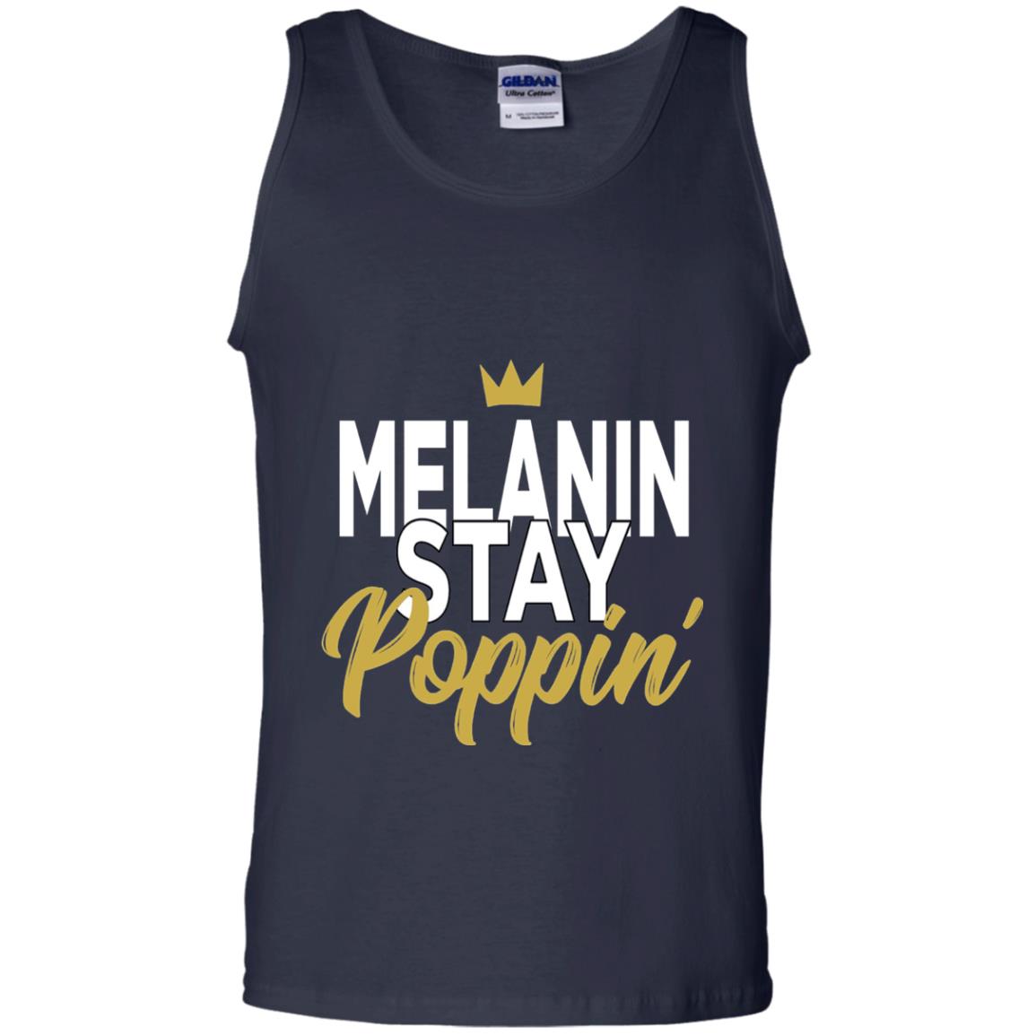 Melanin Stay Poppin Melanin Rich Drippin Melanin T-shirt Navy