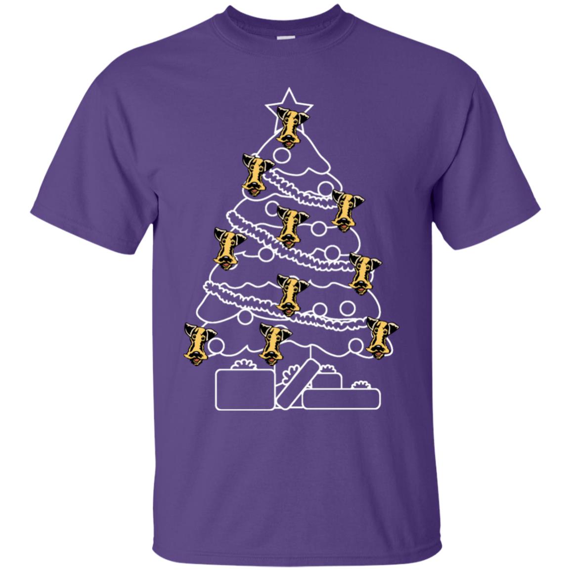Terrier Dog Face Christmas Tree Gift Shirt Purple