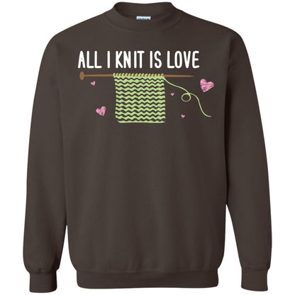 All I Knit Is Love Crocheting Lover Shirt Dark Chocolate