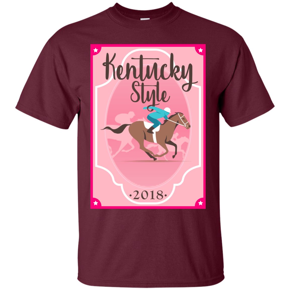 Kentucky Style 2018 Shirt Horse Racing Southern Cute Pink Maroon