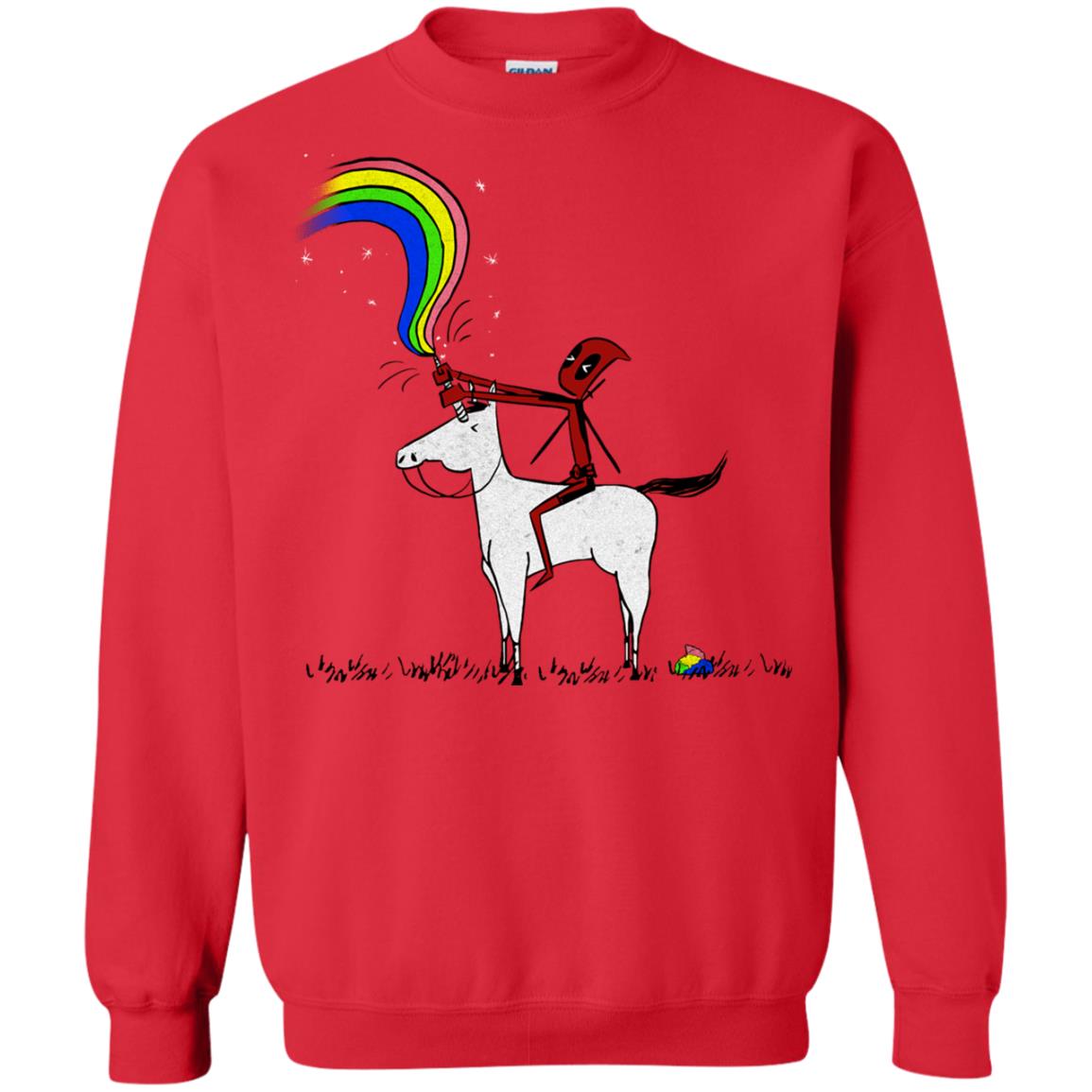 Deadpool With Unicorn Movie T-shirt Red