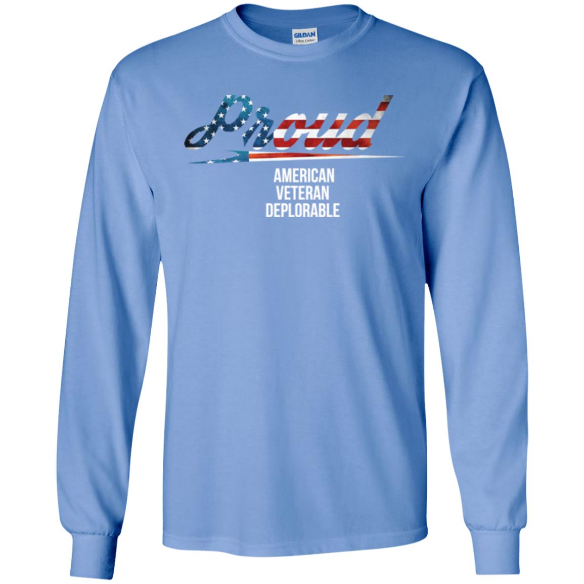 Veteran T-shirt Proud American Veteran Deplorable Carolina Blue