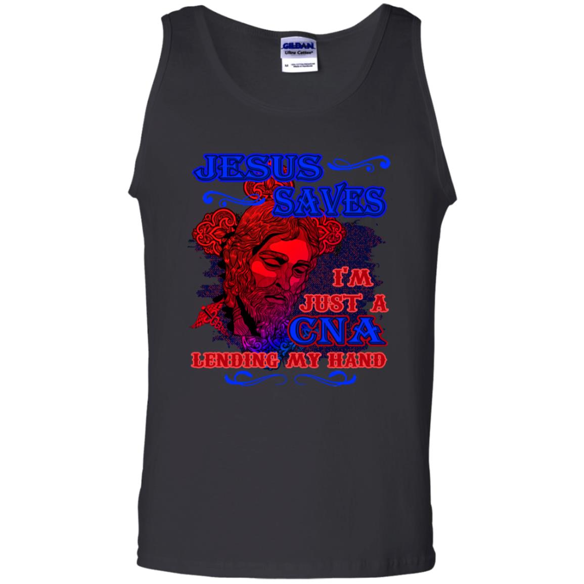 Jesus Saves I'm Just A Cna Lending My Hand Christian Gift Shirt Black