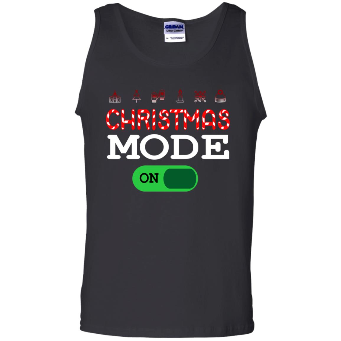 Mode On Christmas X-mas Gift Shirt For Mens Womens Kids Black
