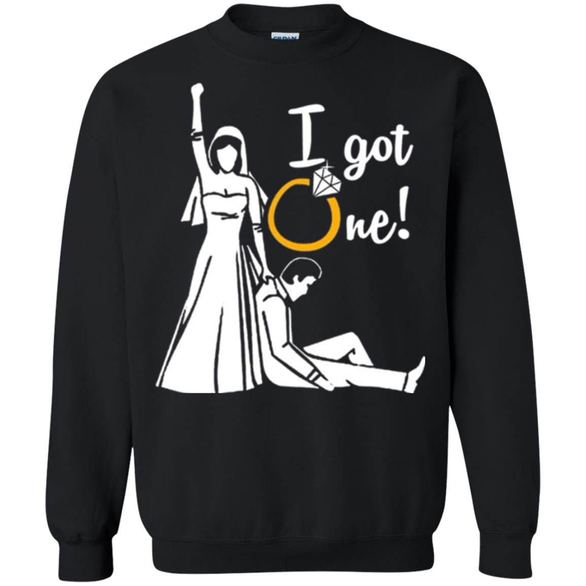 Just Married T-shirt I Got One - Funny Gift For Bride Black