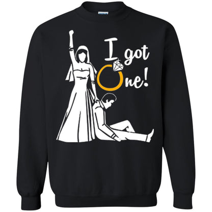 Just Married T-shirt I Got One - Funny Gift For Bride Black