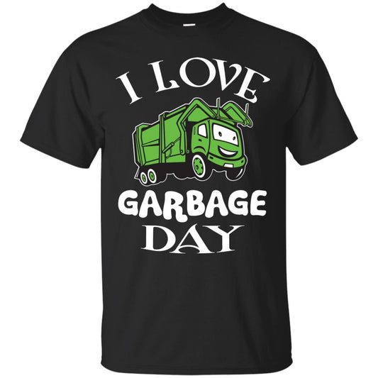 I Love Garbage Day Trash Truck T-shirt Black