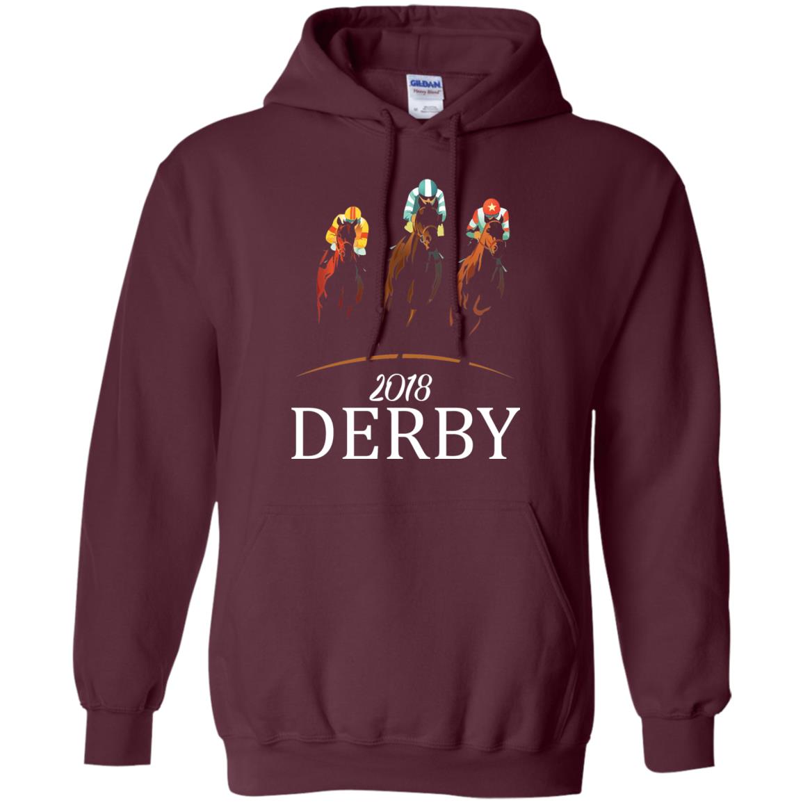 Derby 2018 Jockey Horse Racing T-shirt Maroon