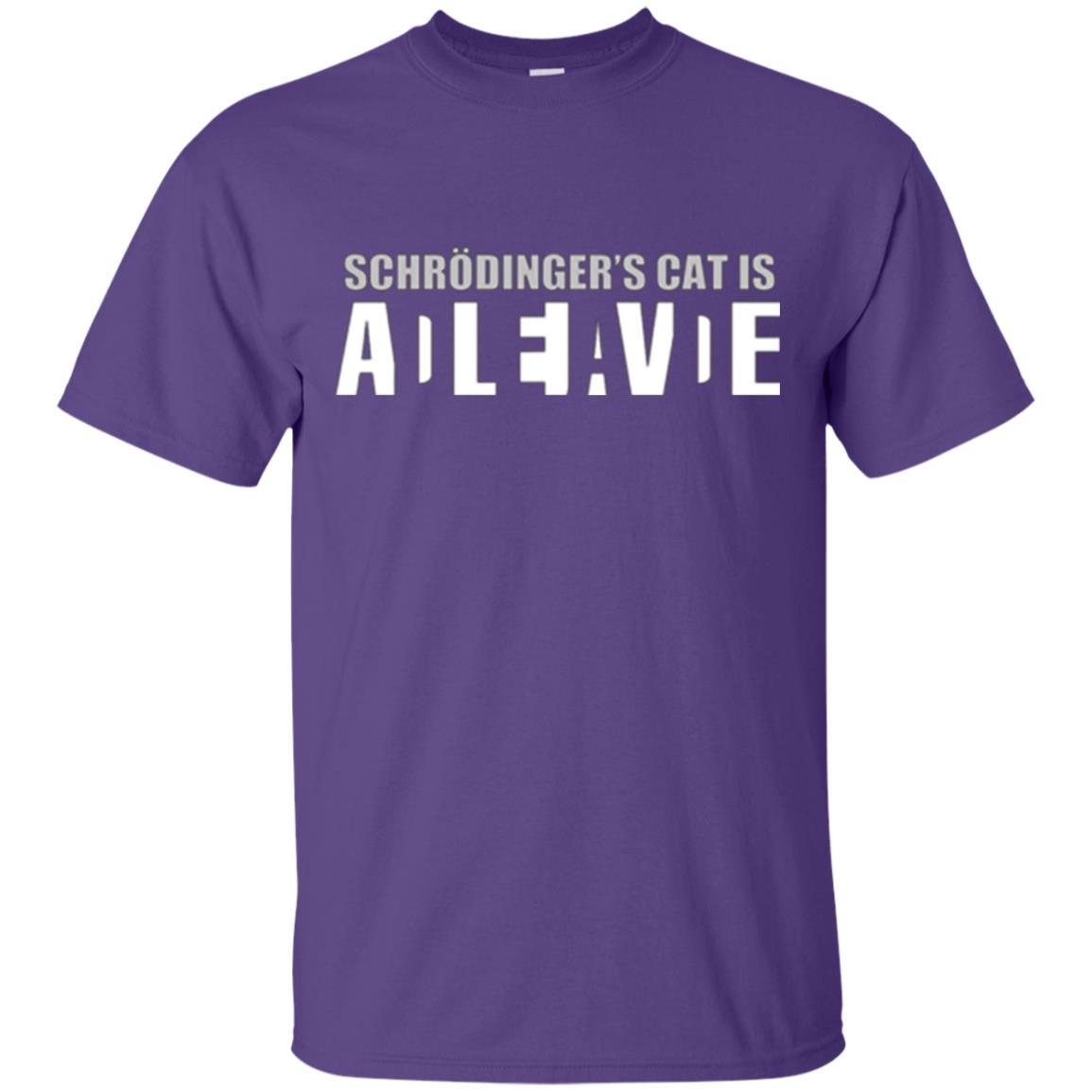 Science T-shirt Schrodinger's Cat Is Dead Or Alive Purple