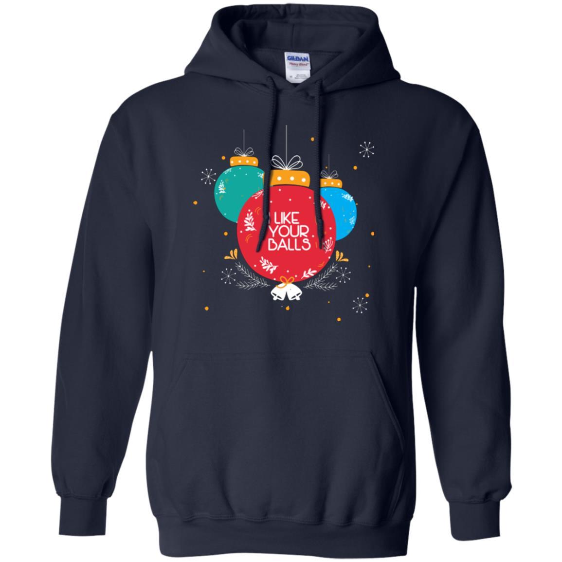 Christmas T-shirt I Like Your Balls Navy