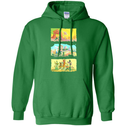 Movie T-shirt Running Silhouettes On Alien Land Irish Green