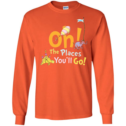 Read Across America Day T-shirt Dr. Seuss Oh The Places You_ll Go Orange