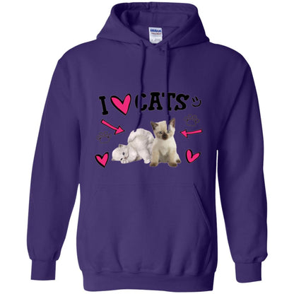 Cat Lover T-shirt I Love Cats Purple