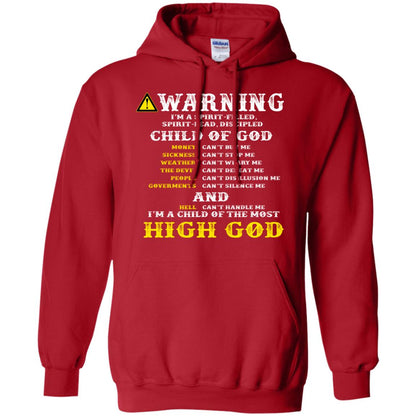 Christian T-shirt Warning I’m A Spirit-filled Spirit-lead Discipled Child Of God Red