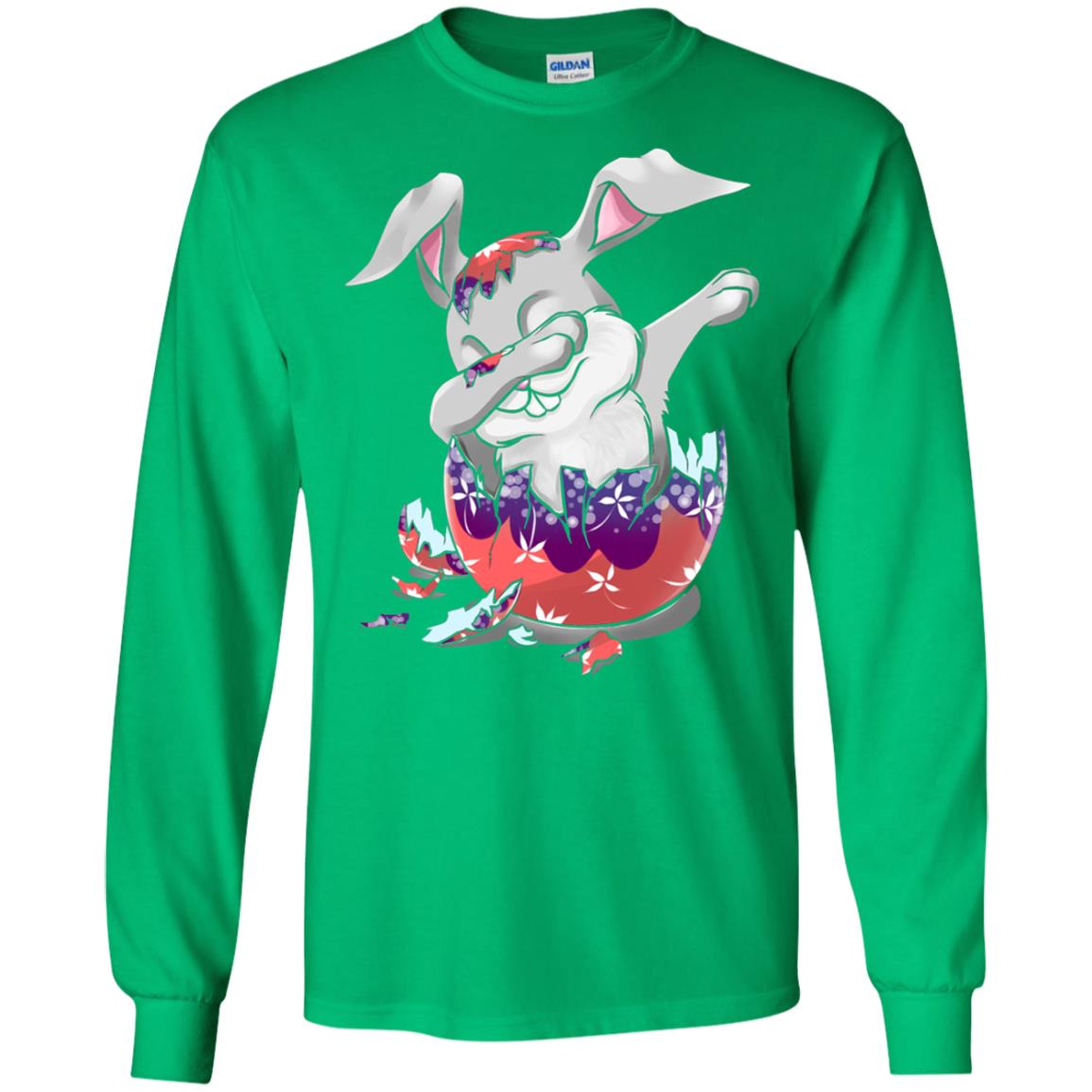 Funny Dabbing Bunny T-shirt For Kids Easter Gift Irish Green