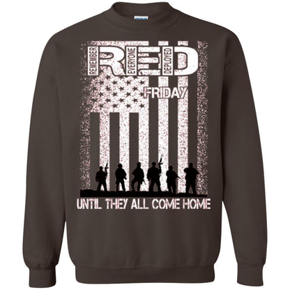 Red Friday Military T-shirt Untill They All Come Home Dark Chocolate