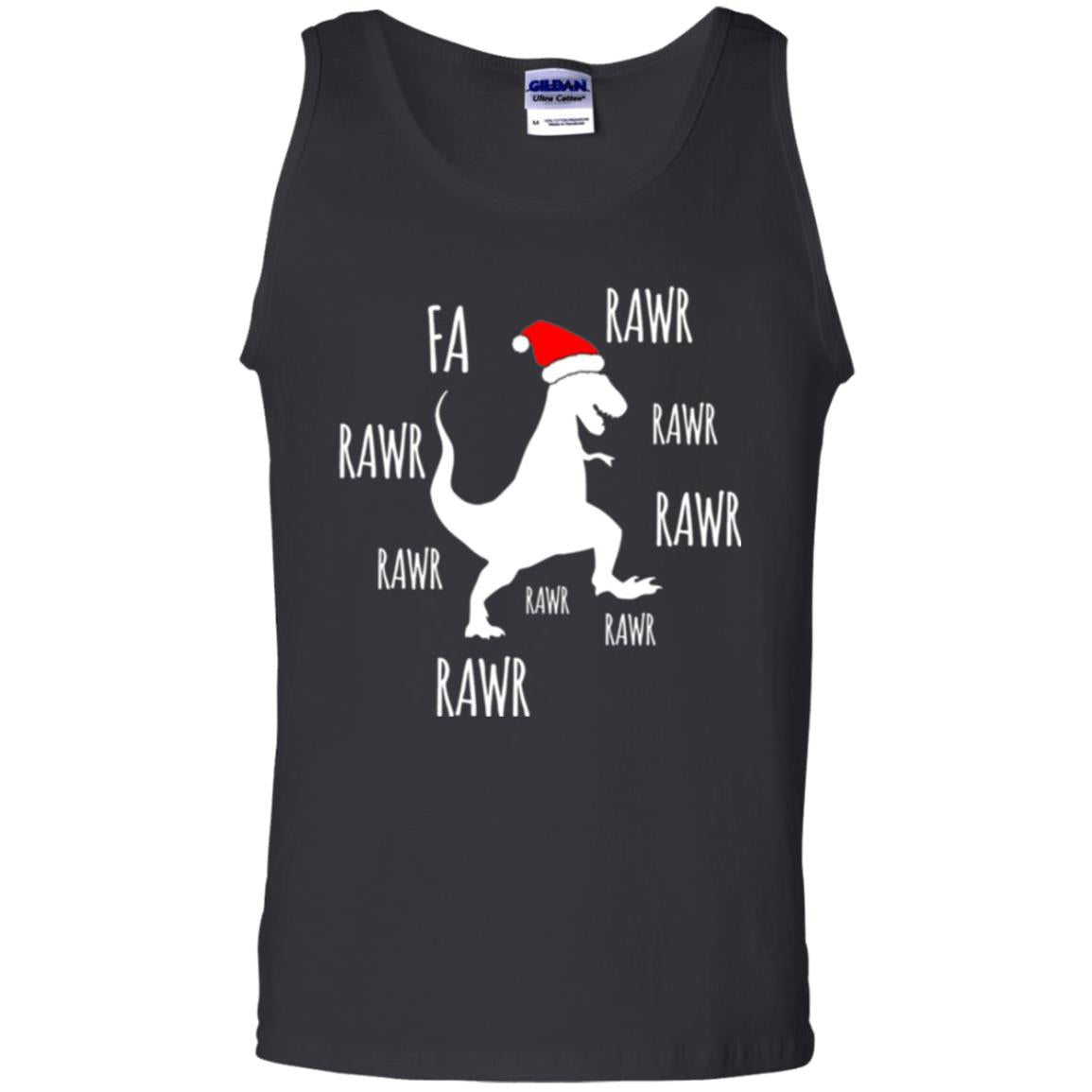 Christmas T-shirt Fa Rawr Rawr Funny T-rex Dinosaur Black