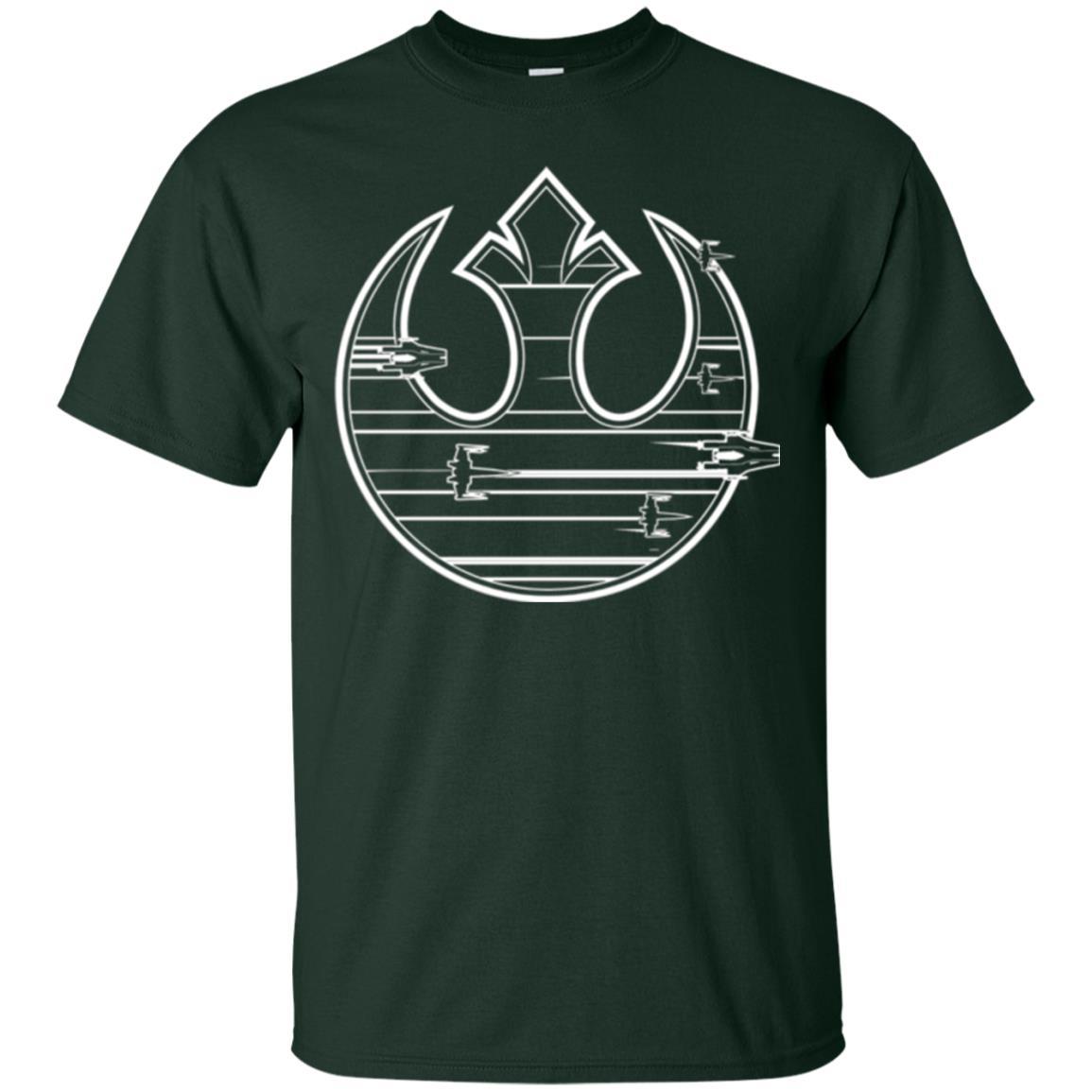 Film T-shirt Last Jedi Rebel Resistance Ship Logo Forest Green