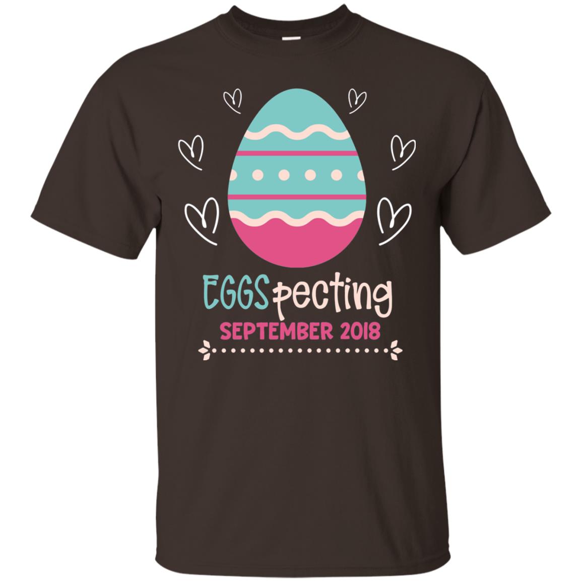 Easter Pregnancy Announcement Shirt Eggspecting September 2018 Dark Chocolate