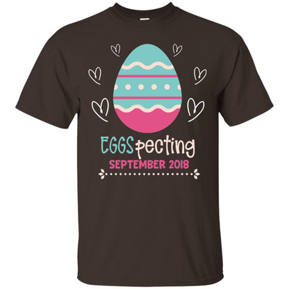 Easter Pregnancy Announcement Shirt Eggspecting September 2018 Dark Chocolate