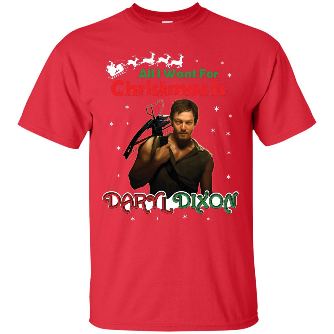 All I Want For Christmas Is Daryl Dixon Shirt Red