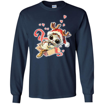 Cat Lover T-shirt Merry Christmas Navy