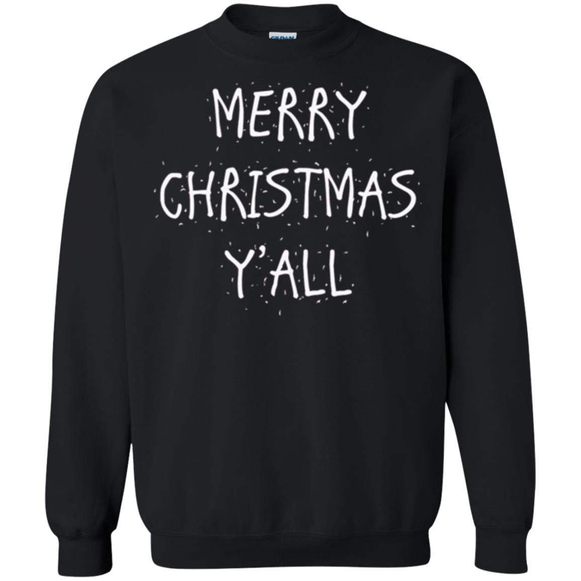 Christmas T-shirt Merry Christmas Y_all Black