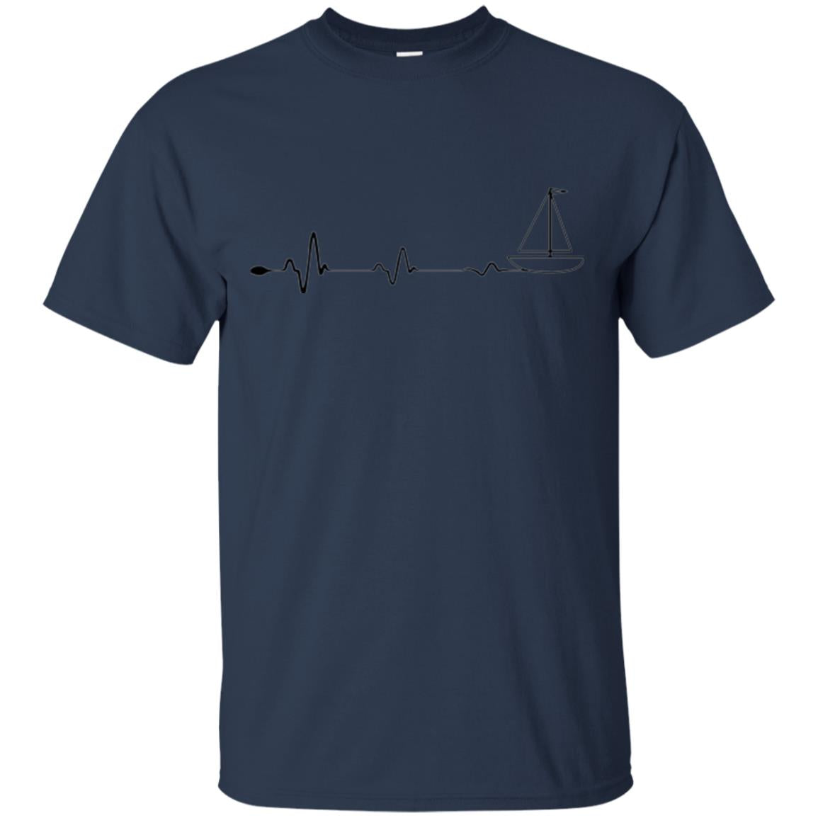 Sailboat Ocean Lover T-shirt Heartbeat Navy