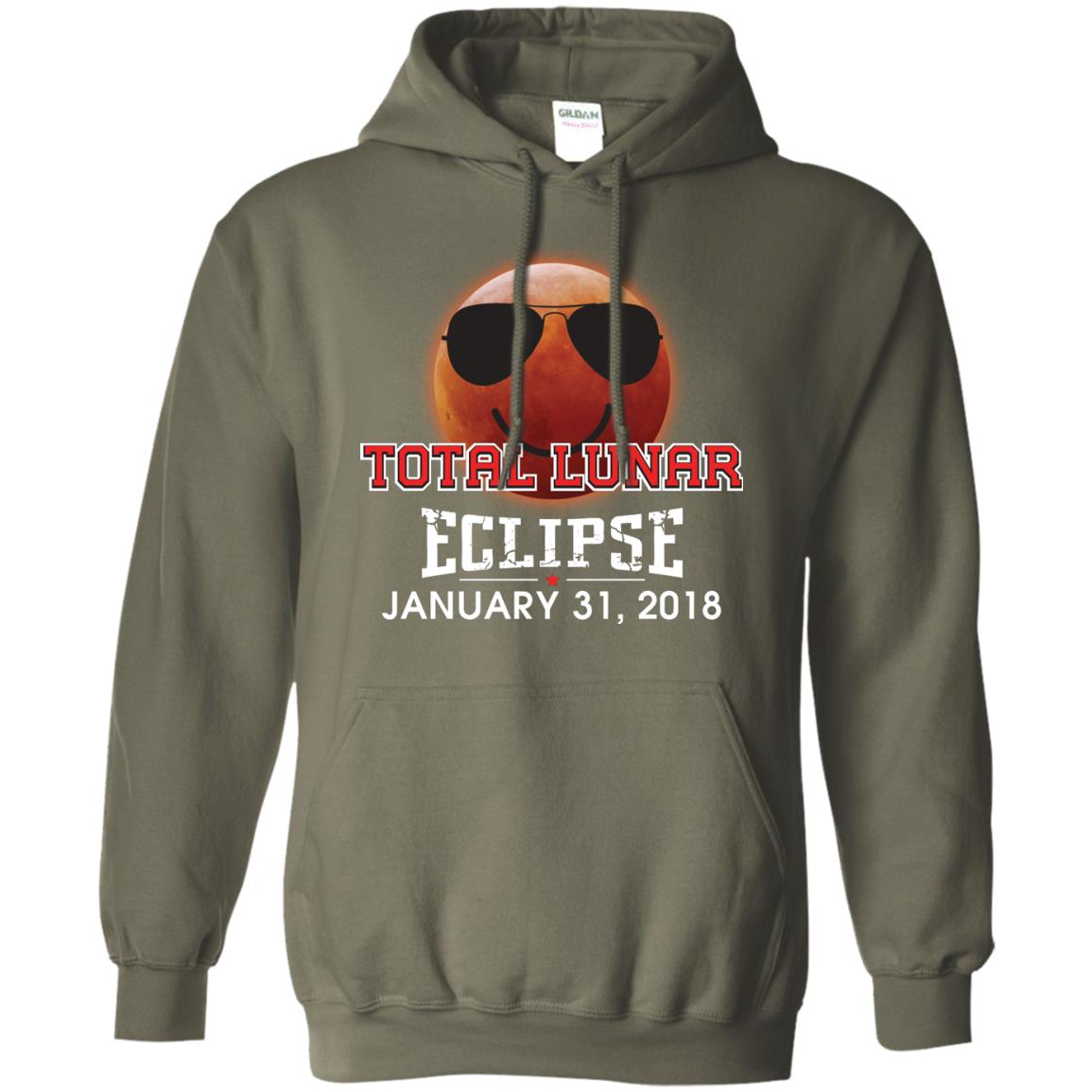 Blood Moon T-shirt Total Lunar Eclipse January 31. 2018 Military Green