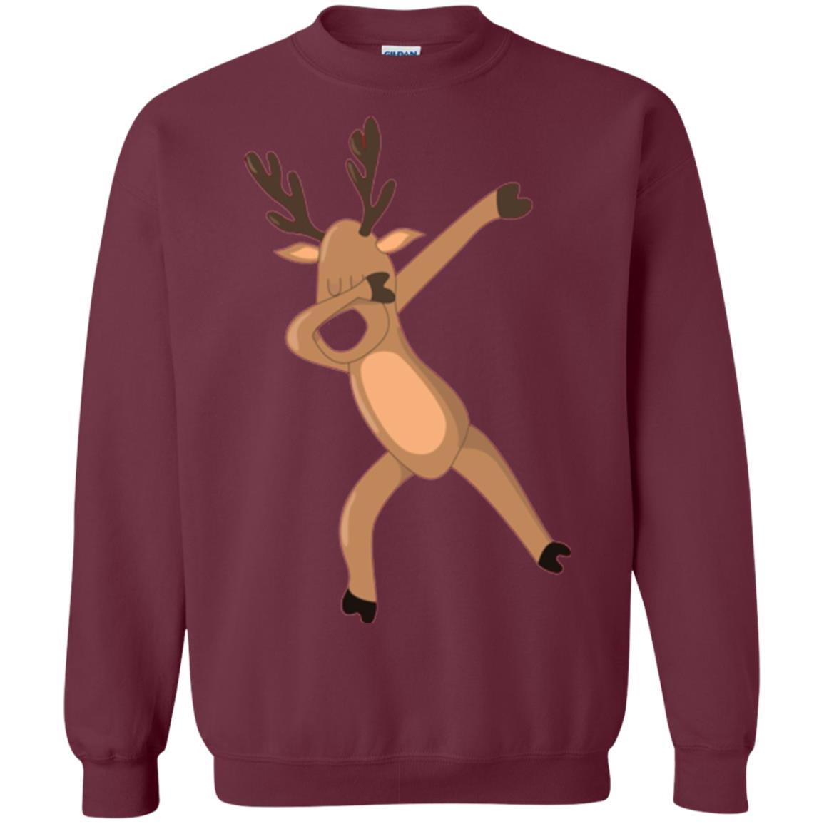 Christmas T-shirt Dabbing Reindeer Maroon