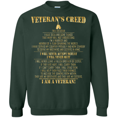 Veterans Creed Im A Veteran I Have Seen And Done Things That Many Will Not Understand Forest Green