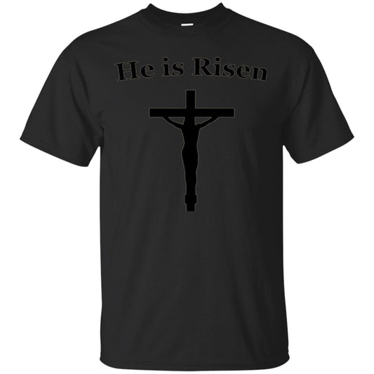 He Is Risen Easter Jesus Christ Christian T-shirt Black