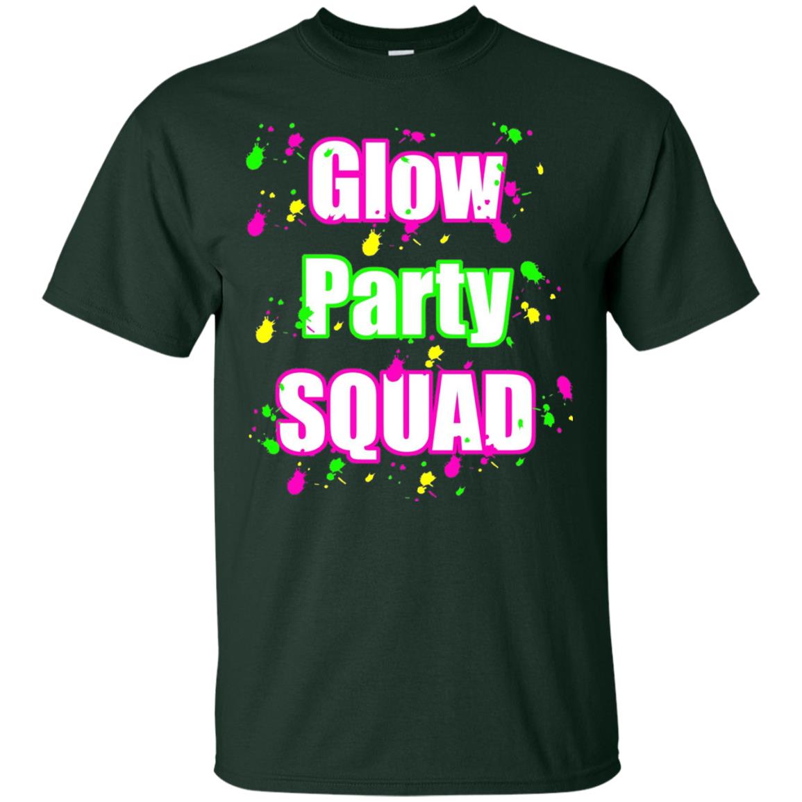 Glow Party Squad Paint Splatter Effect Neon Glow Party Shirt For Girls Forest