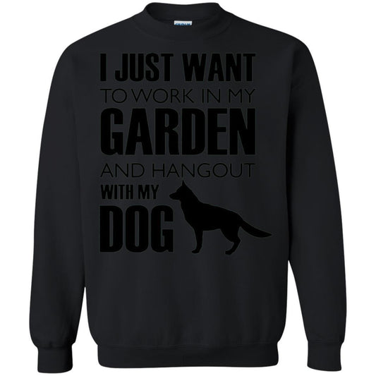 Dog Lovers T-shirt I Just Work In My Garden And Hangout With My Dog Black