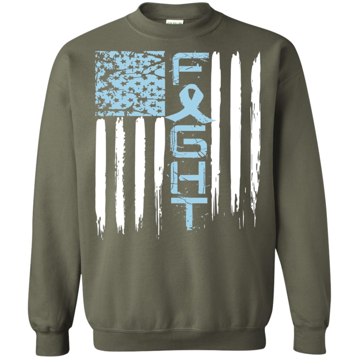 Fight Hope Prostate Cancer Awareness Cancer T-shirt Military Green