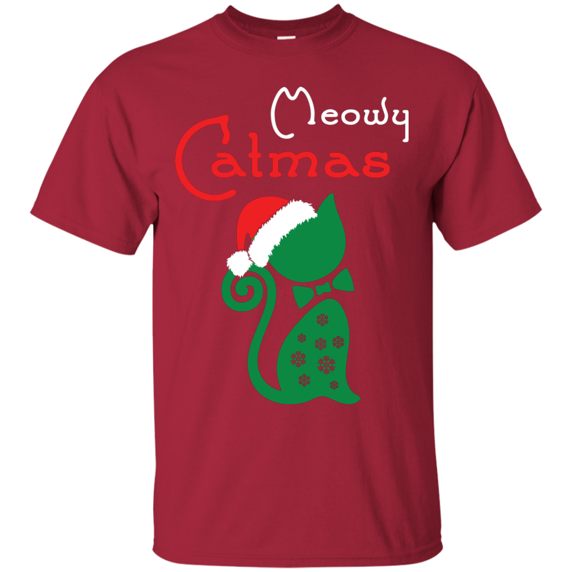 Cat Christmas T-Shirt Meowy Catmas Cardinal