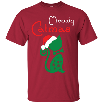 Cat Christmas T-Shirt Meowy Catmas Cardinal